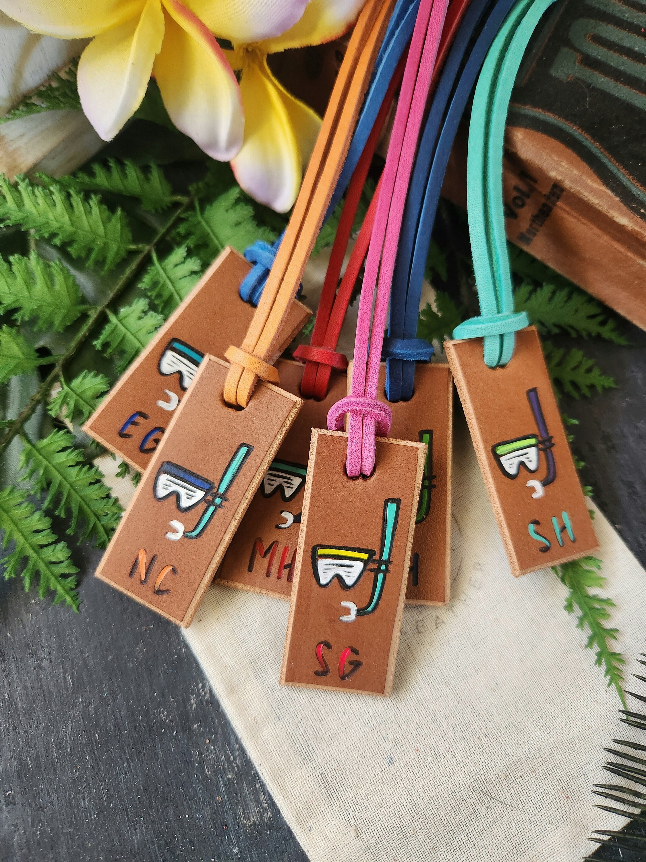Snorkel Luggage Tag. Beach Favors. Custom Destination Wedding Favors.