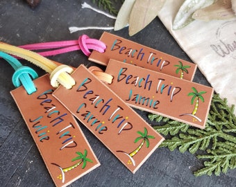 Beach trip tags. Beach trip luggage tag. Girls trip tag.