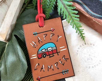 Retro Camper Luggage Tag. Camper Luggage Tag. Luggage Tag Gift Set.