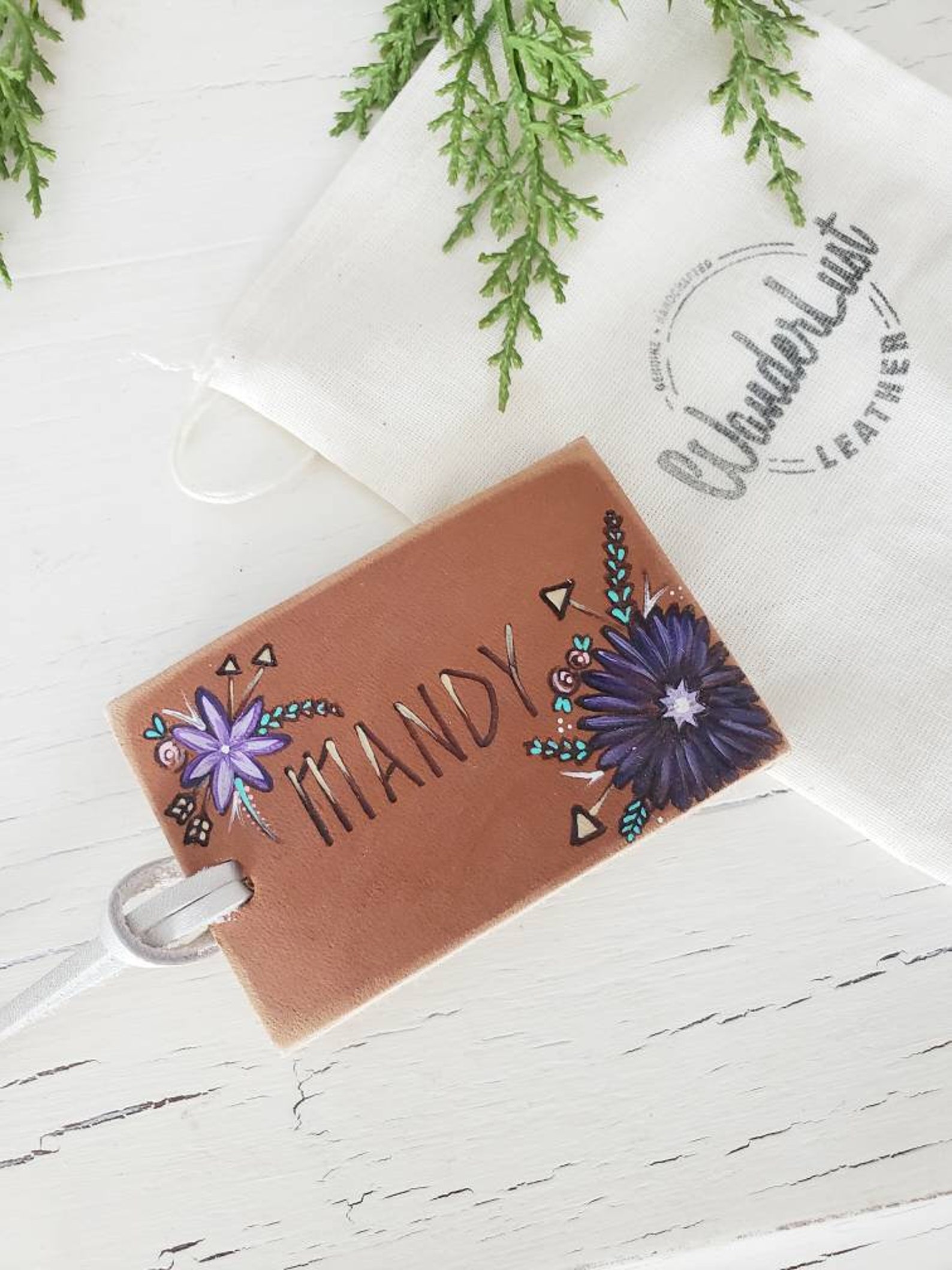Girly Luggage Tag. Flower Luggage Tag. Flower Name Tag. Name Etsy