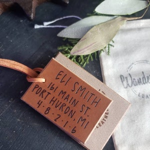 Engraved Full Address Add On for Leather Luggage Tags