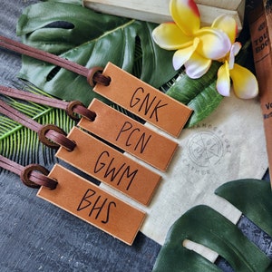 Personalized Leather Luggage Tag: Initials Accent Tags