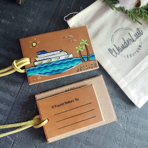 Cruise Luggage Tags. Cruise Wedding Gift. Cruise Tags. Leather Luggage Tags. Personalized tags. Honeymoon Cruise Gift