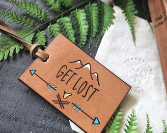 Rustic Luggage Tag. Leather Luggage Tags. Rustic Leather Luggage Tag.