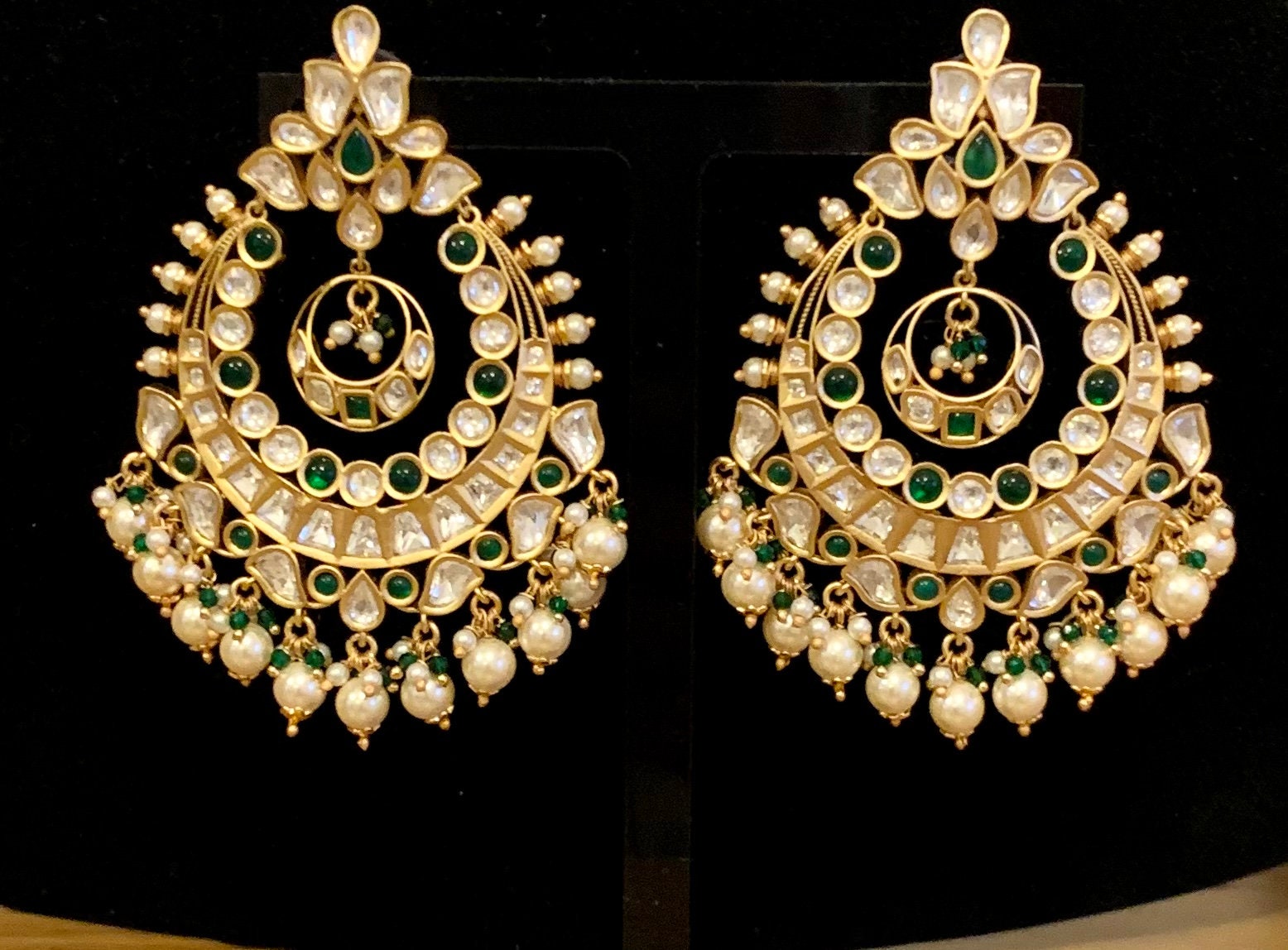 Buy Multicolor shiny kundan work jhumki earrings for women/Beautiful kundan  traditional jhumki, set of 1 (1 pair) at Amazon.in