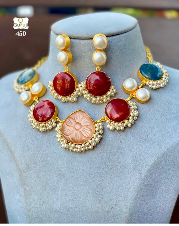 Exclusive Collection of Baroque Mother of Pearls Designer Necklace