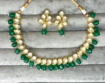 Conjunto de collar de diseñador Polki Kundan inspirado en Sabyasachi