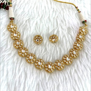 Single Layer Kundan Necklace Etsy UK