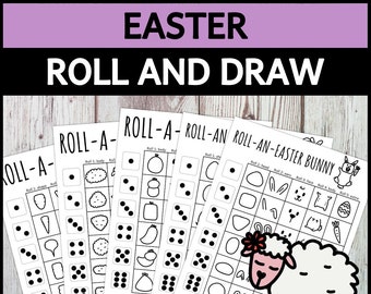 Printable Easter Roll and Draw Game – Spring Dice Drawing Activity for Kids – PDF Download