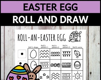 Roll an Easter Egg – Fun Roll & Draw Game for Kids – Printable Spring Drawing Activity
