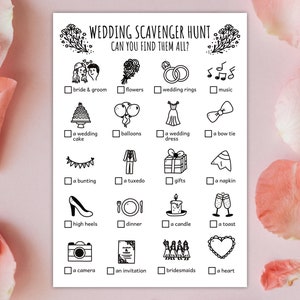Wedding Scavenger Hunt for Kids, Bridal Romantic Treasure Hunt ...