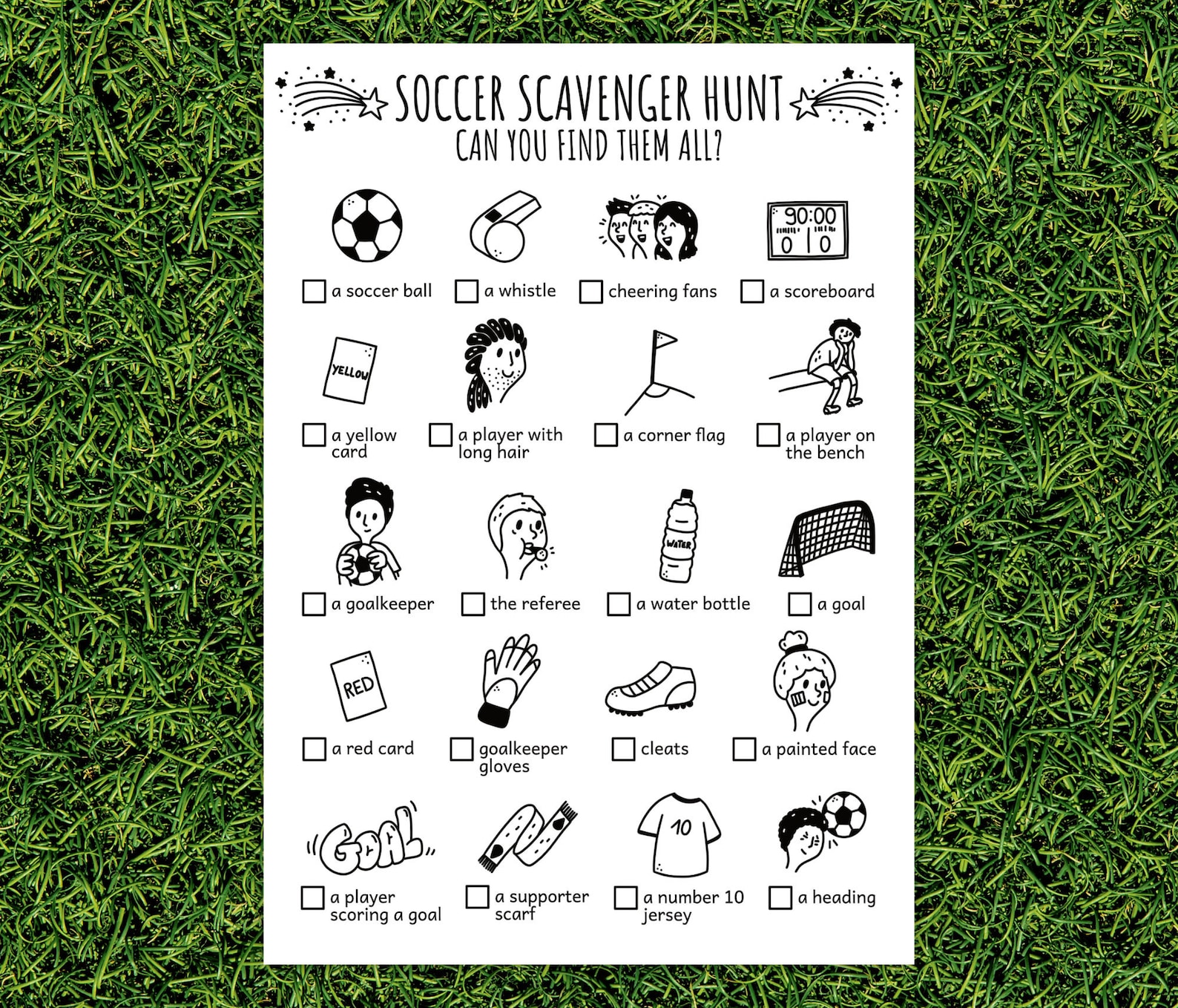 Soccer Scavenger Hunt for Kids, Football Treasure Hunt and Football