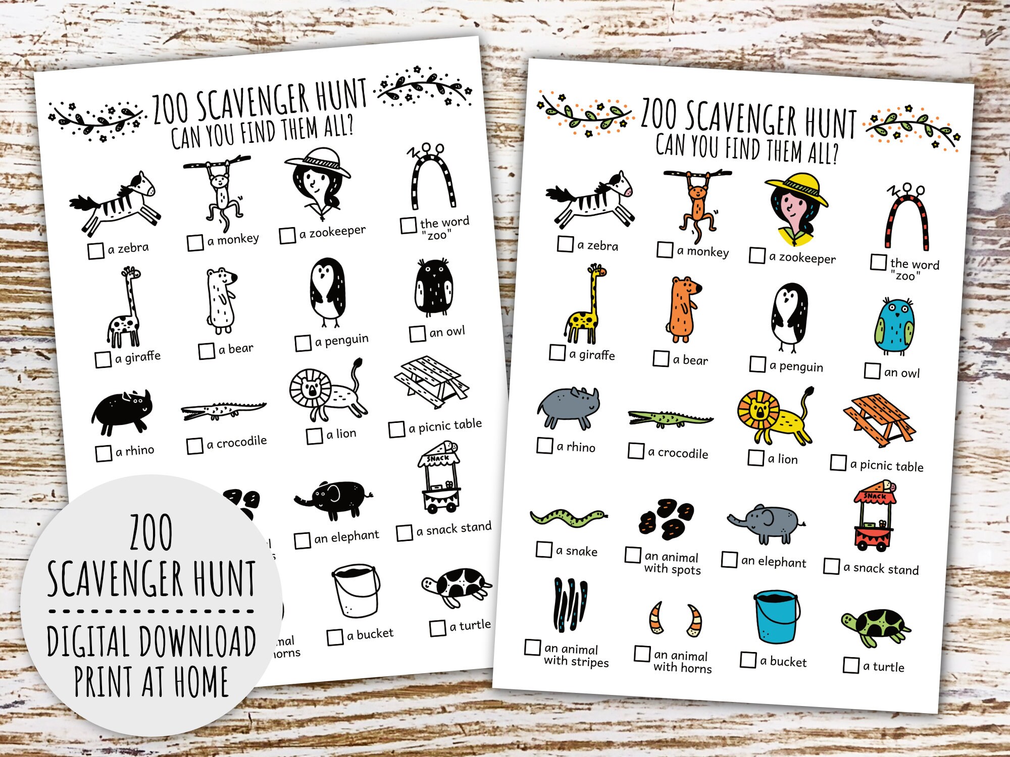 zoo-scavenger-hunt-for-kids-zoo-treasure-hunt-zoo-party-game-and-wild-animals-scavenger-hunt-printable-pdf-in-color-b-w-etsy for Free Zoo Scavenger Hunt Printable Zoo Scavenger Hunt for Kids, Zoo Treasure Hunt, Zoo Party Game and Wild Animals Scavenger Hunt (printable PDF in Color + B/W) - Etsy for Free Zoo Scavenger Hunt Printable