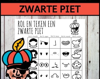 Rol Een Zwarte Piet – Rol & Teken Dobbelspel Sinterklaas