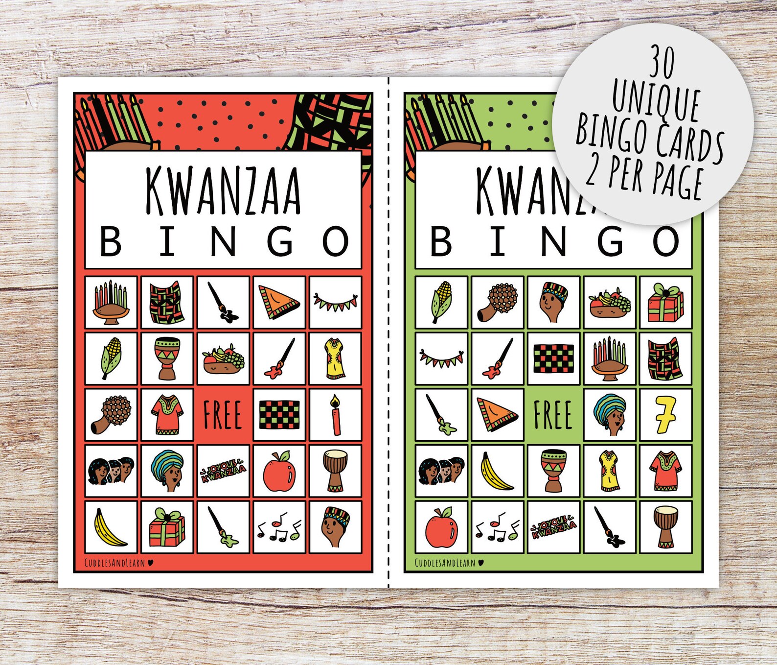 Kwanzaa Bingo Game for Kids, Kids African Heritage Party Game