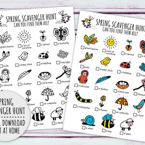 Printable Spring Scavenger Hunt for Kids – Outdoor Nature Activity Game