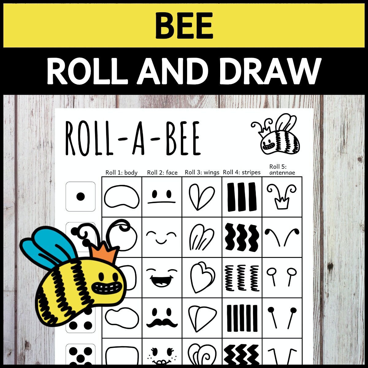 Roll-a-bee Roll and Draw a Bee Game Spring Dice Drawing Activity for Kids ( printable PDF) - Etsy roll-a-bee-roll-and-draw-a-bee-game-spring-dice-drawing-activity-for-kids-printable-pdf-etsy