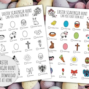 Printable Easter Scavenger Hunt for Kids – Outdoor & Indoor Egg Hunt – Family Activity PDF Download