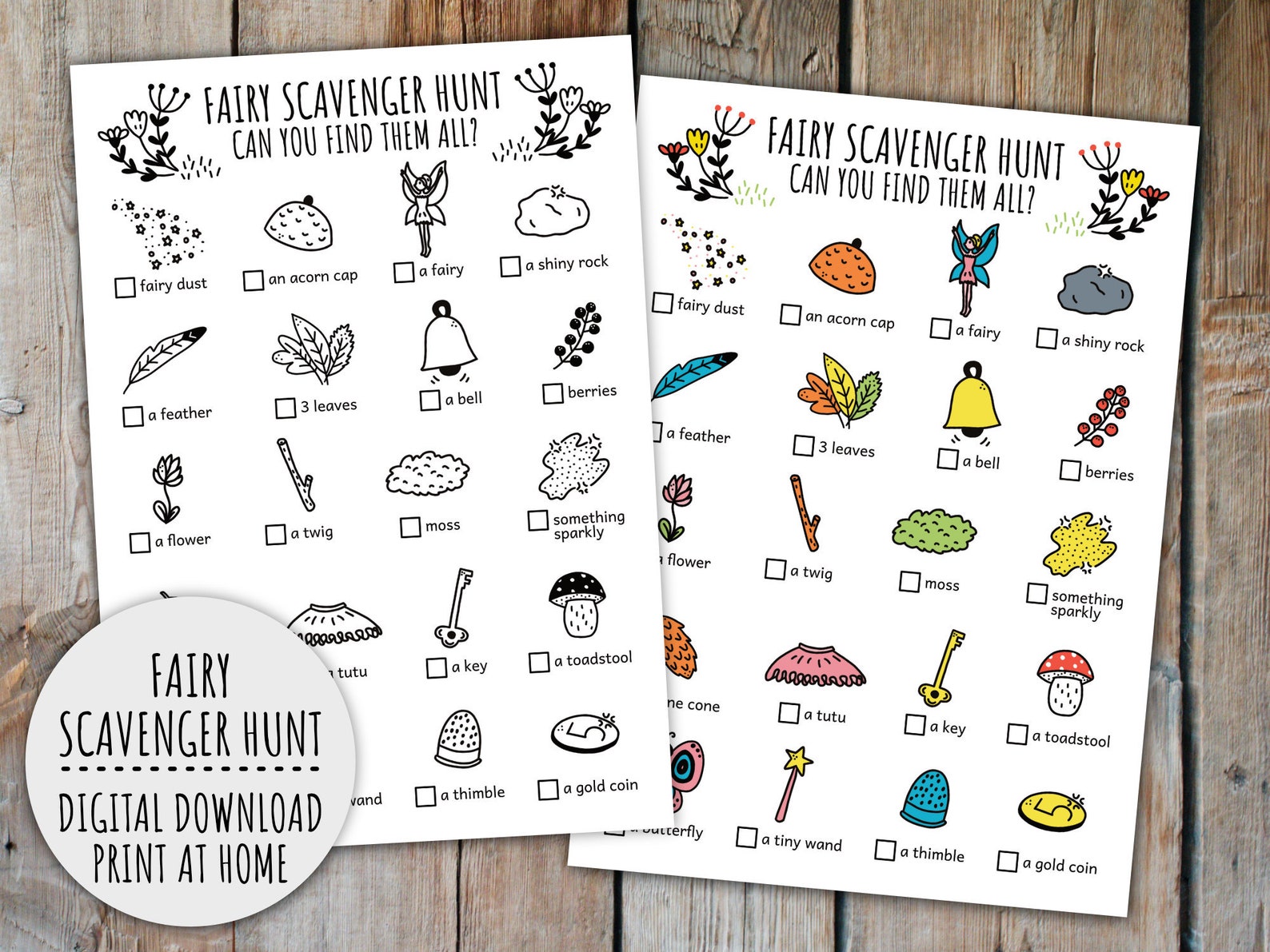 Fairy Scavenger Hunt For Kids Magical Forest Treasure Hunt Outdoor Garden Fairy Birthday Party