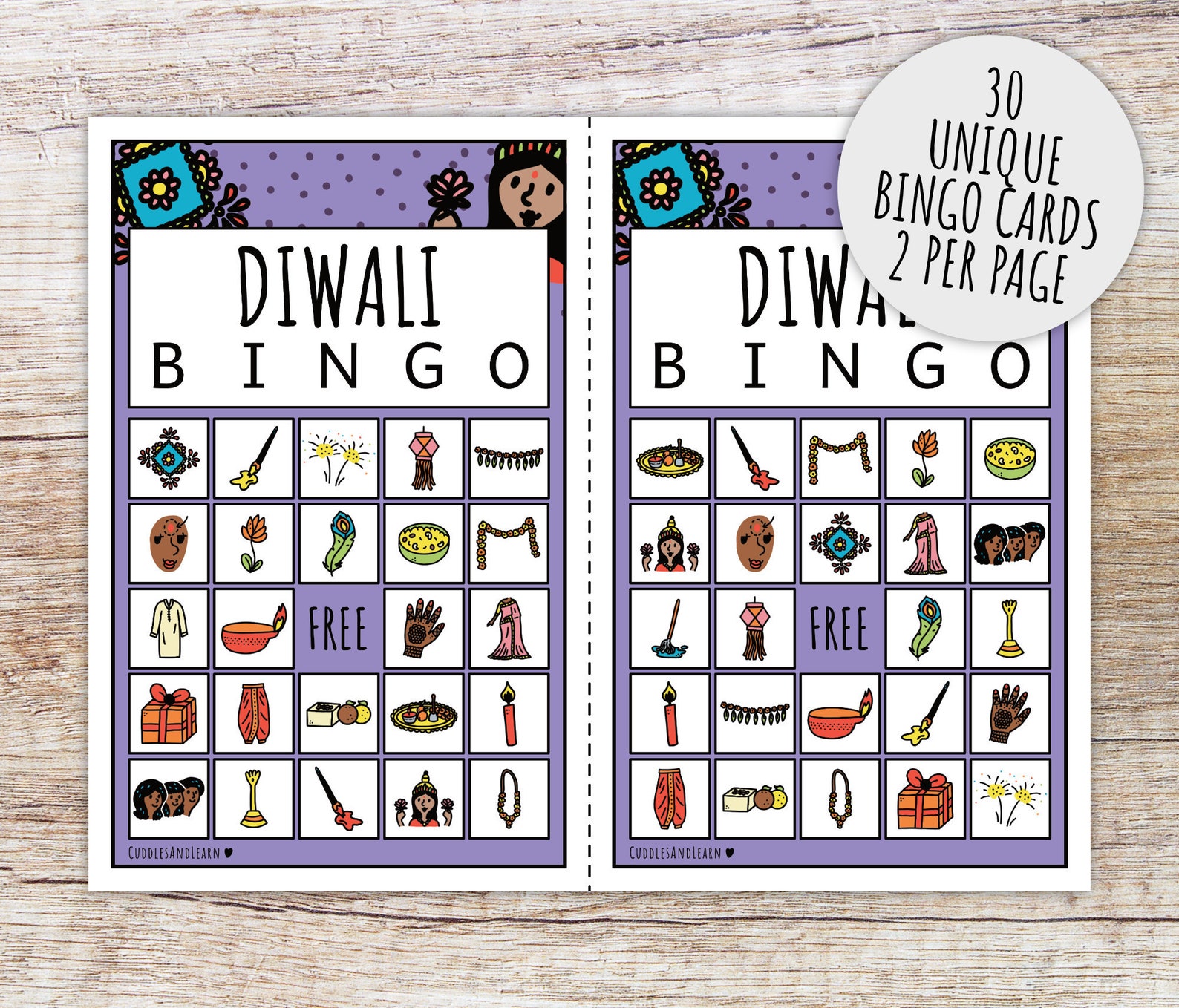 Diwali Bingo Game For Kids Kids Deepavali Party Game Classroom Game