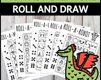 Fantasy Creature Roll And Draw Game Fantasy Dice Drawing Activity For Kids BUNDLE (Printable PDF)