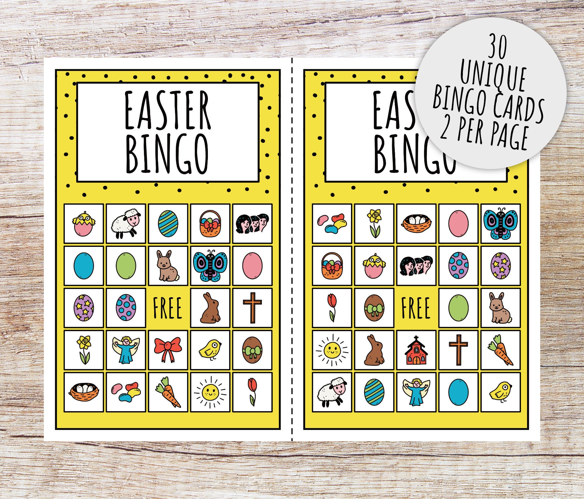 Easter Bingo Game for Kids, Kids Spring Party Game, Classroom Game and ...