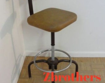 Mid Century Industrial Revolving Stool Chair