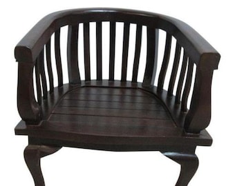 Antique French Mahogany Hand Carved Doll fireside lounge club arm chair B