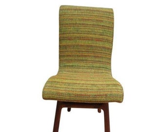 Vintage Danish Modern Solid Teak Bent Back Desk Lounge Side Dining