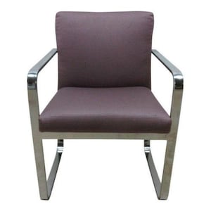 Vintage Chrome Flat Stock Lounge Cube Club Chair Space age Atomic Brayton