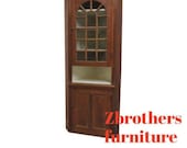 Antique Primitive Early American Corner Cupboard China Hutch Display