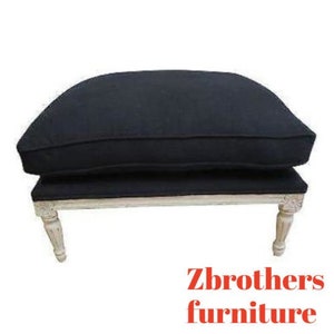 Antique French Regency Louis XV Oversized Carved Ottoman Foot Stool Bench