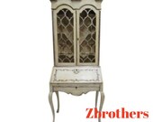 Vintage Italian Regency Paint Distressed Ladies Drop Front Secretary Desk