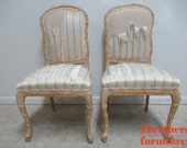 2 Century Furniture Fish Scales Carved Dining Room Side Chairs Italian Regency B