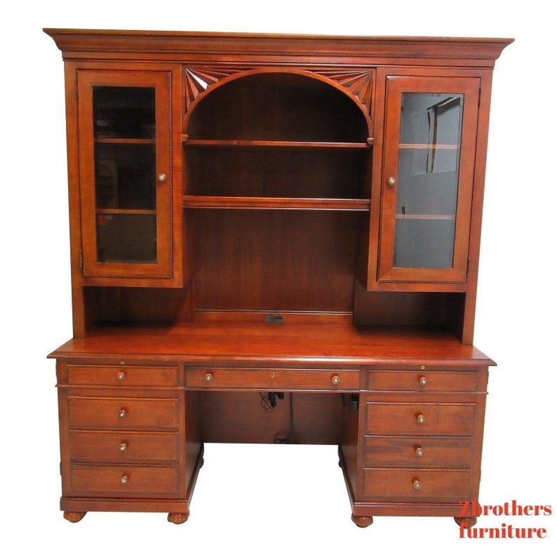 Ethan Allen British Classics Office Desk Credenza Hutch Top Etsy