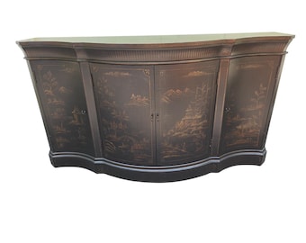 Ethan Allen Vivianne Serpentine Console Buffet Sideboard Credenza Chinoiserie