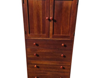 Ethan Allen American Impressions High Chest Dresser Armoire Mission Arts Crafts B