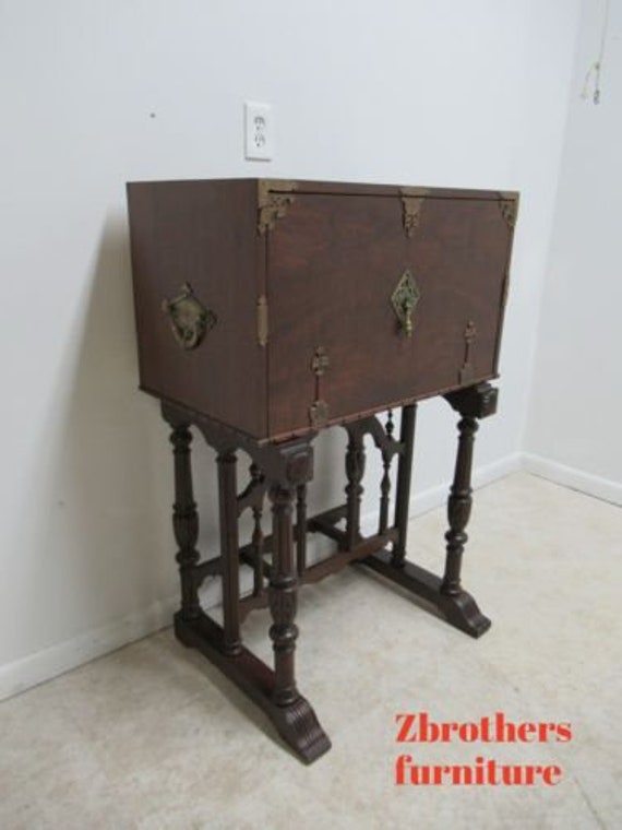 Antique Spanish Renaissance Drop Front Gothic Writing Desk Etsy