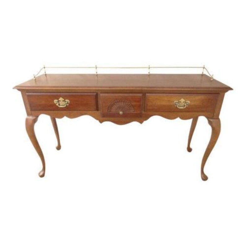 American Drew cherry queen anne sofa hall foyer table console Etsy