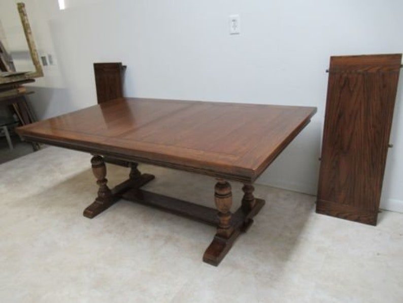 Ethan Allen Royal Charter Oak Jacobean Banquet Conference Etsy