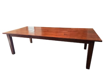 Vintage Custom Farmhouse Dining Room Table Shaker Harvest Primitive Plank Board