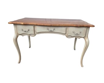 Ethan Allen French Country Ladies Writing Desk Paint Decorated Console