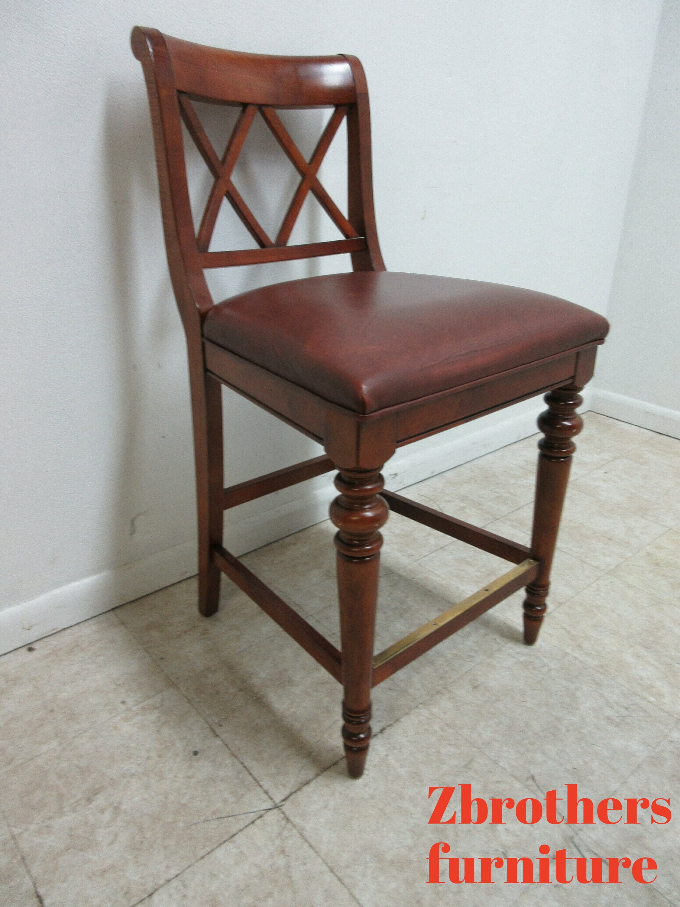 Ethan Allen Cross Back Counter Bar Stool C Etsy UK