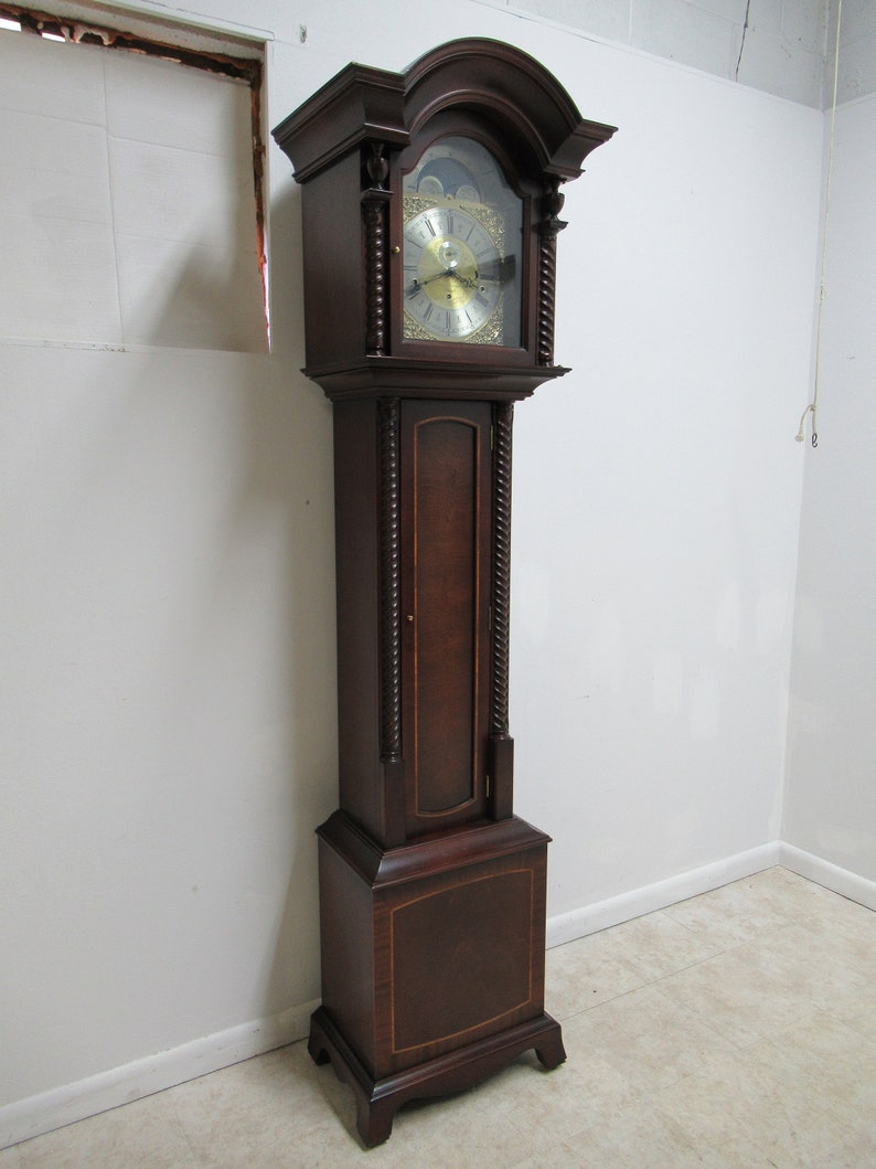 James Stewart Son Inlaid Grandfather Clock Limited Ed. Woodland
