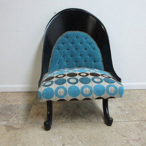 Funky Hollywood Regency Style Modern Scoop Back Fireside Lounge Club Chair A image 4