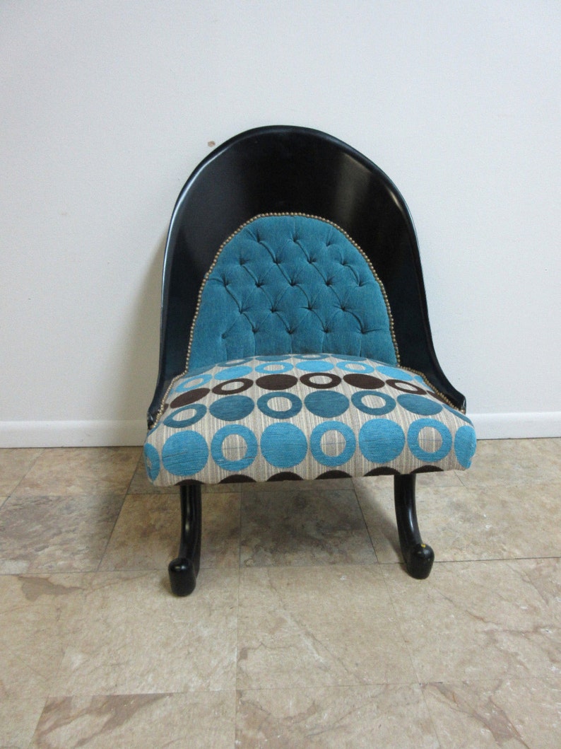 Funky Hollywood Regency Style Modern Scoop Back Fireside Lounge Club Chair A image 4