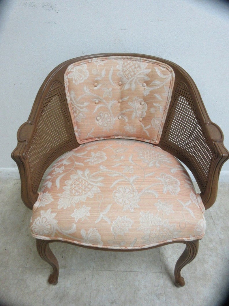 Henredon French Regency Cane Barrel Back Lounge Living Room Etsy