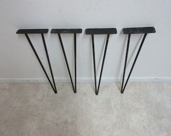 4 Vintage Steel Hairpin Legs Set Dining Table Console