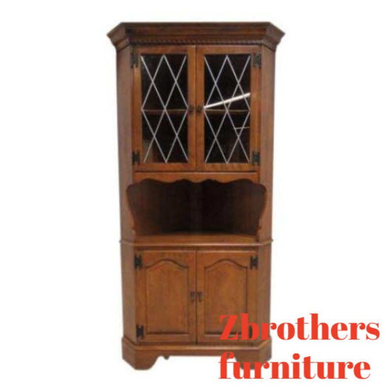 Ethan Allen Heirloom Nutmeg Maple Corner Cabinet Curio Hutch Image 0