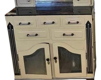 Antique Industrial Art Deco Doctors Dental Cabinet Curio Metal Hutch Apothecary